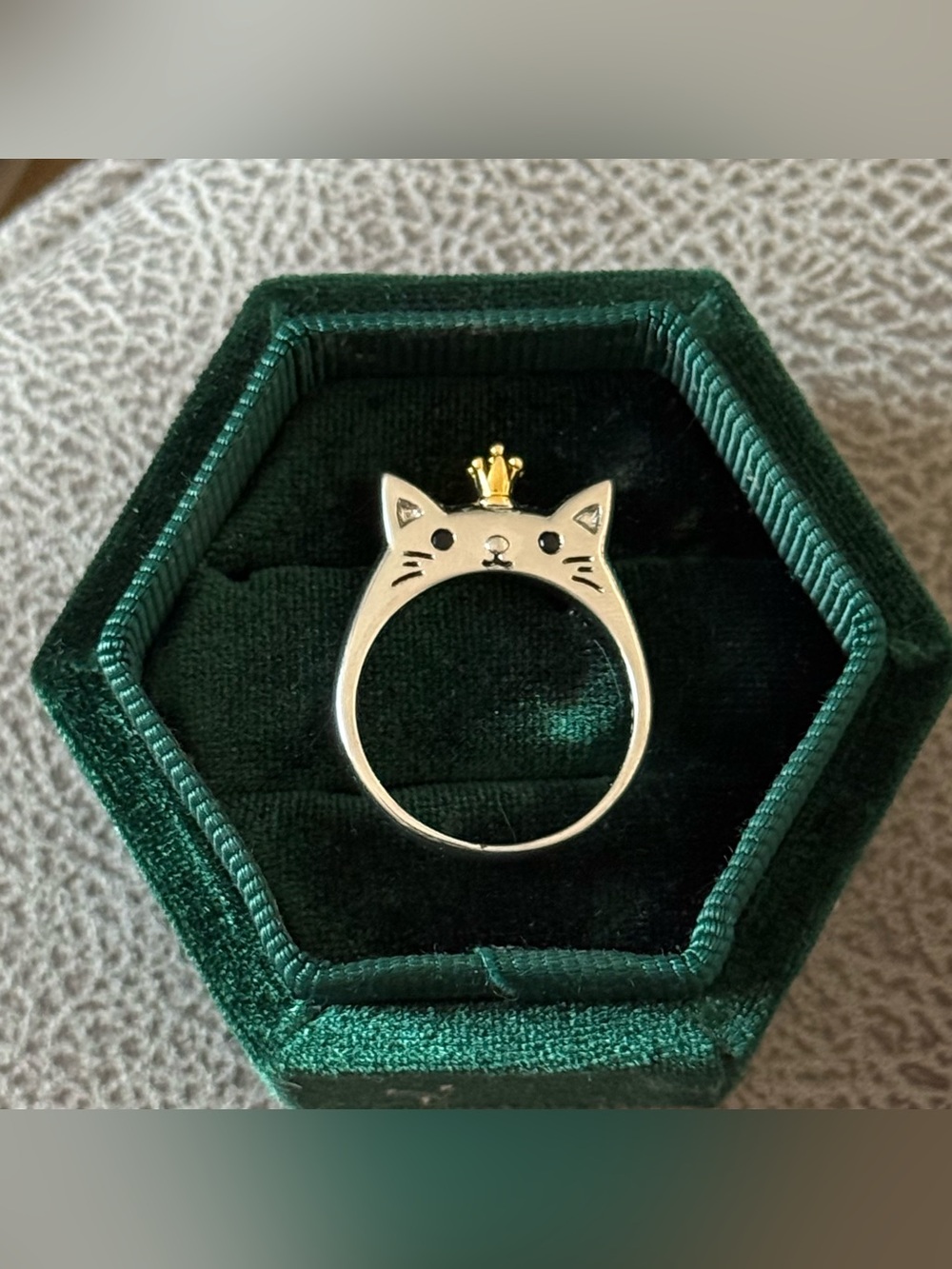 Cat ring- S925 Gold plated crown